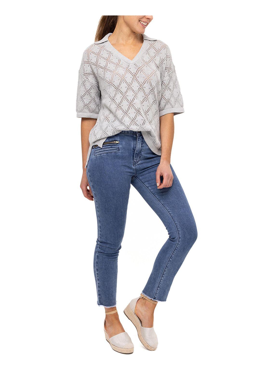 Polera Algodón Orgánico Caicos Gris Mujer-6