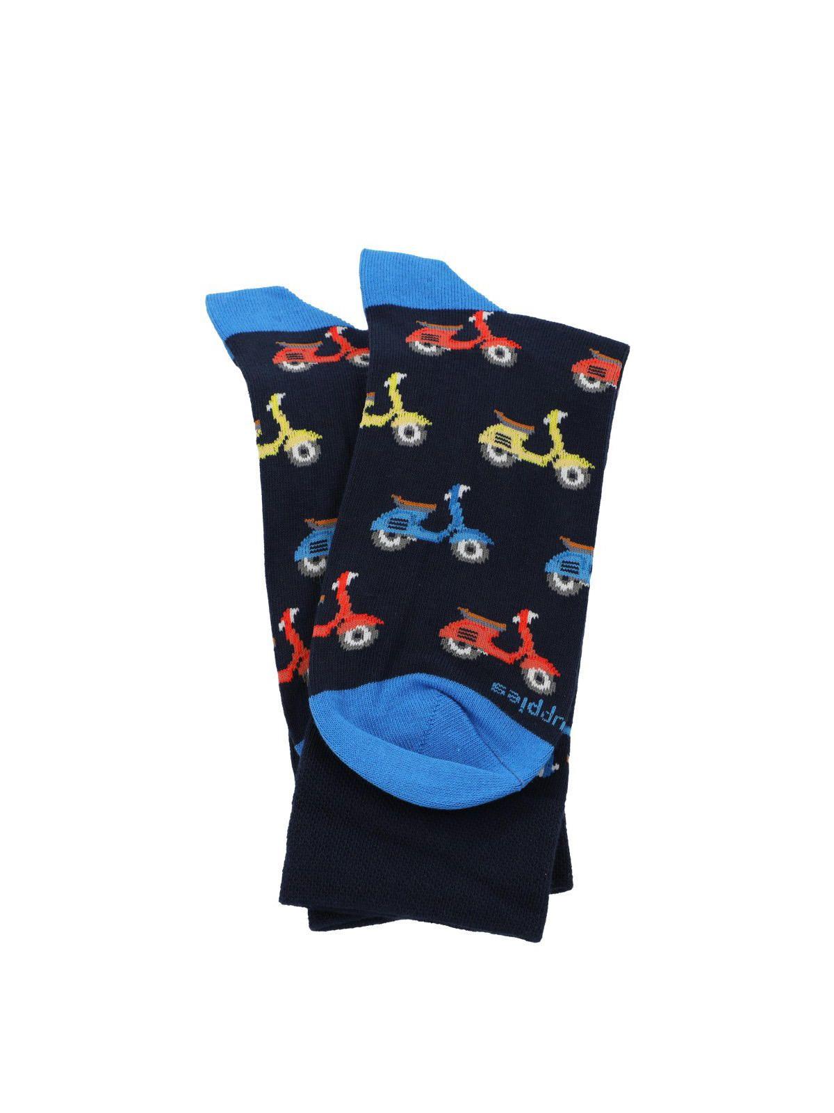 Calcetín Algodón Hombre C Cuff Vespa Azul Oscuro-2