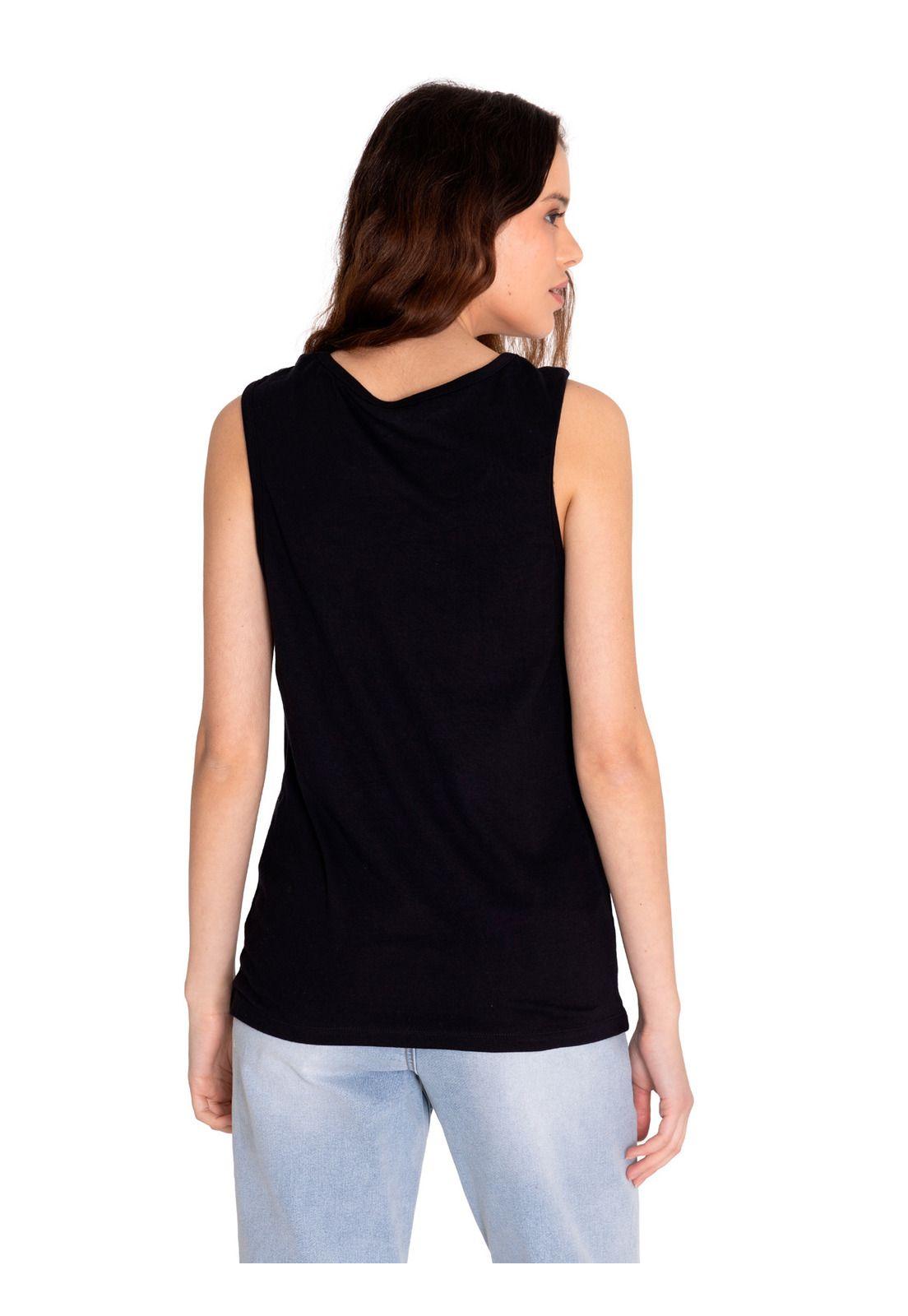 Polera Sin Manga Mujer Caterpillar LogoTank Negro-3