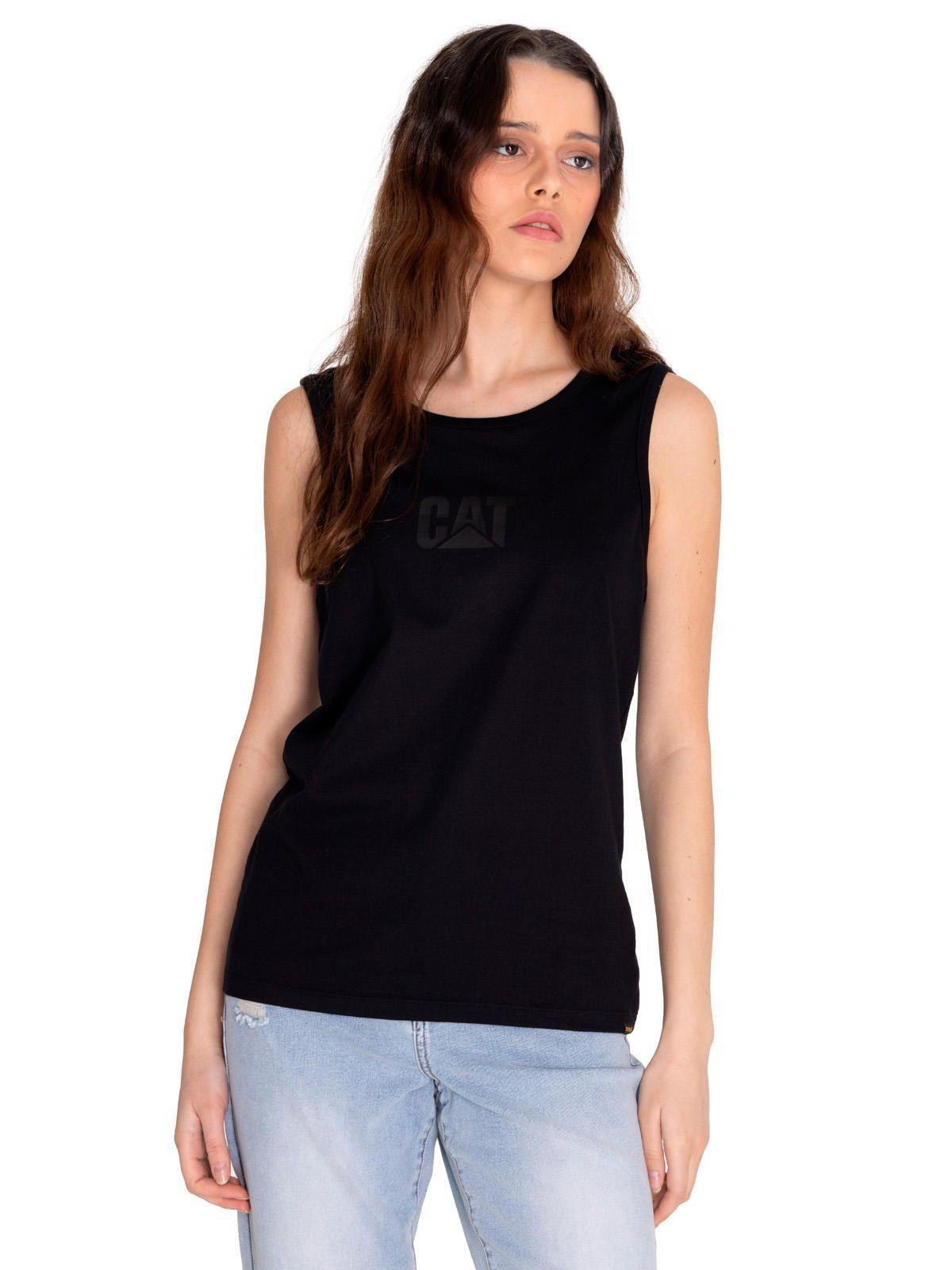 Polera Sin Manga Mujer Caterpillar LogoTank Negro-0