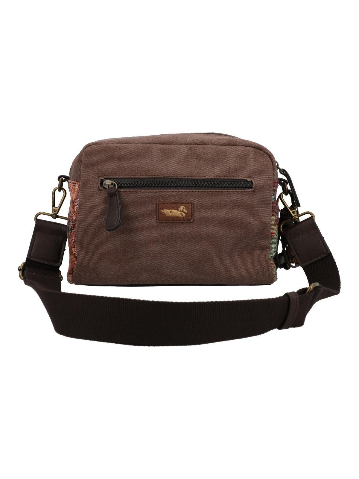 Cartera Textil Mujer Kaur Cross Café-2