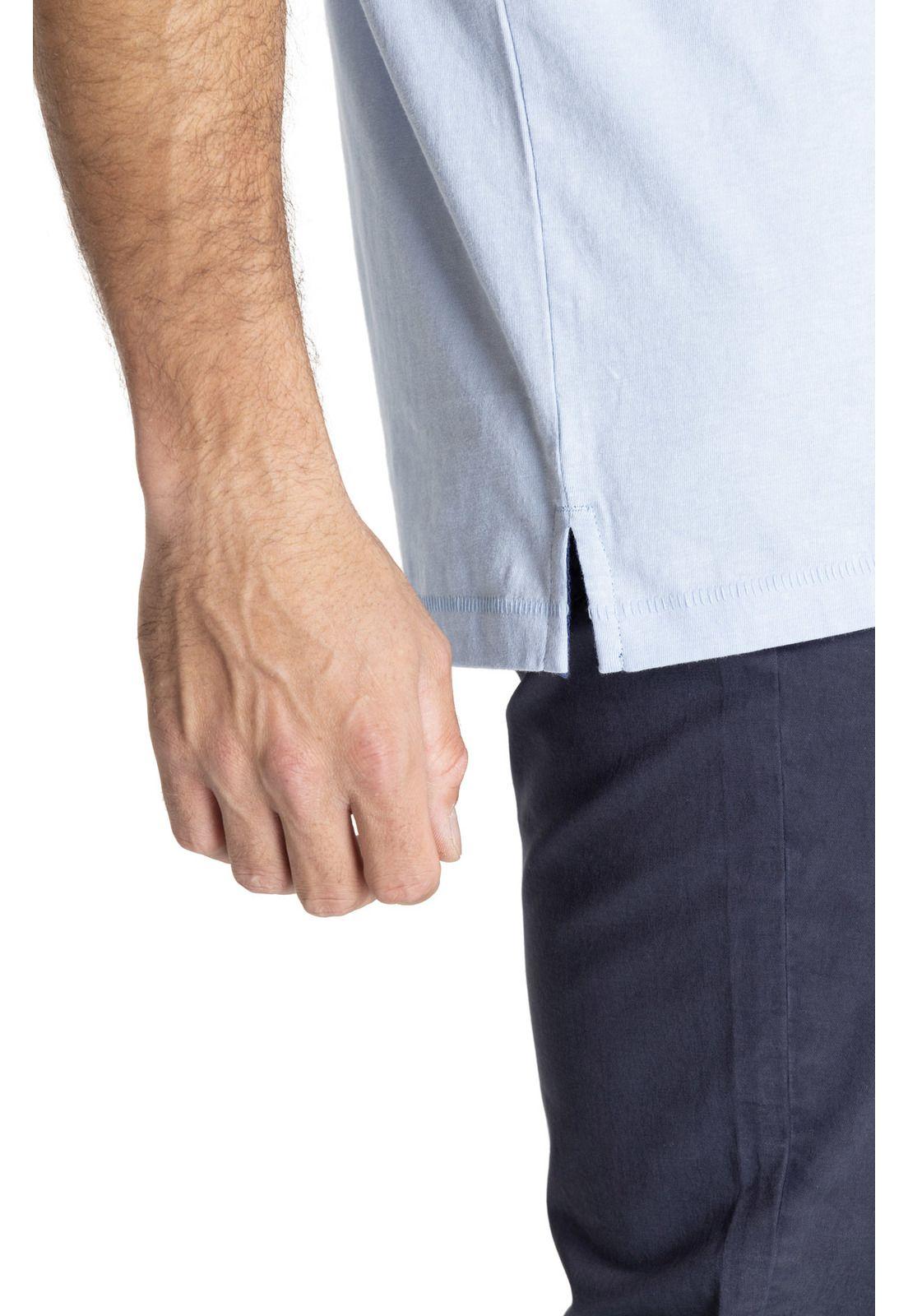 Polera M/C Hombre Organic Celeste-7