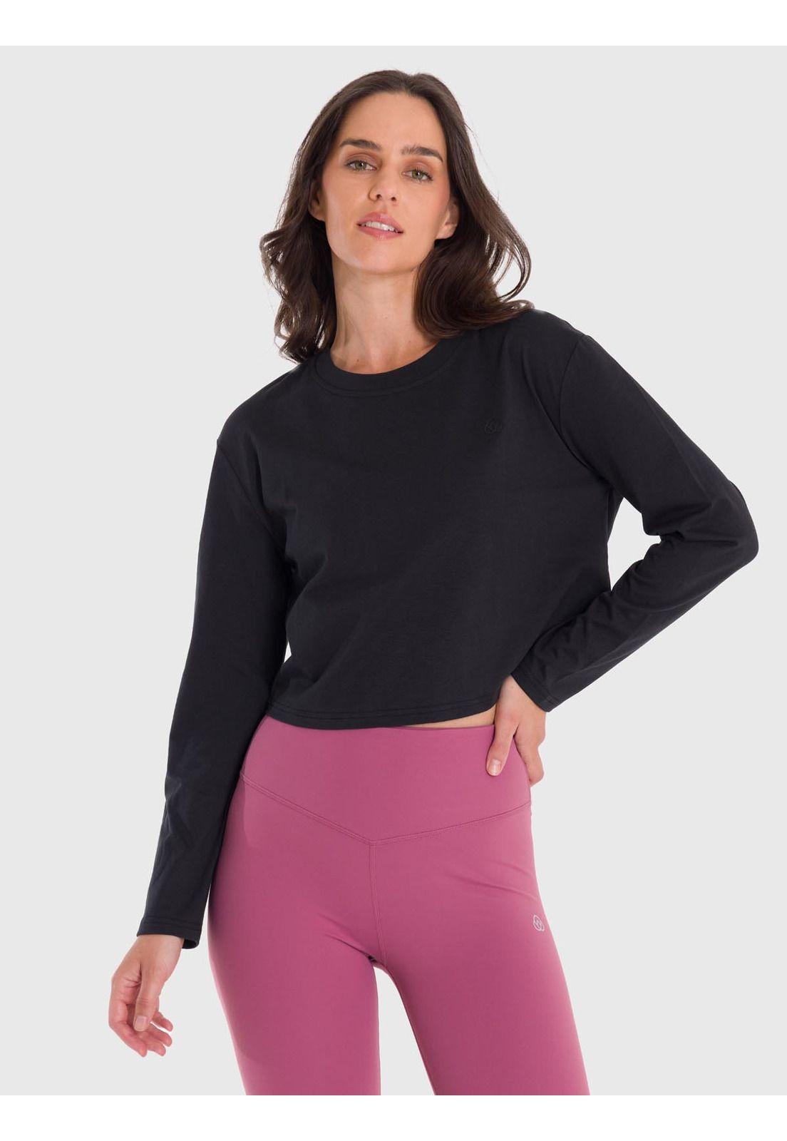 Polera Mujer Cotton Long Sleeve Negra-3