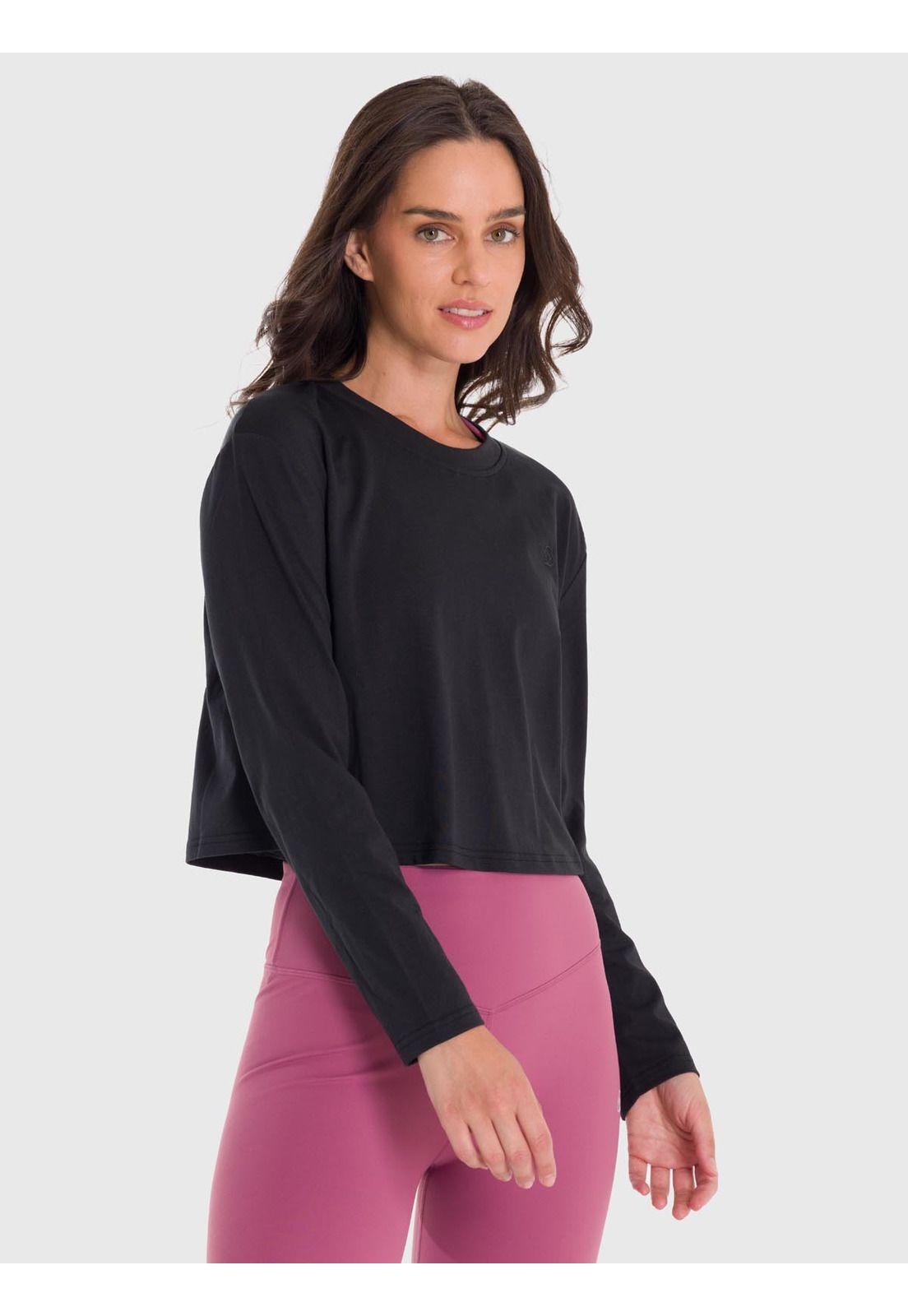 Polera Mujer Cotton Long Sleeve Negra-4