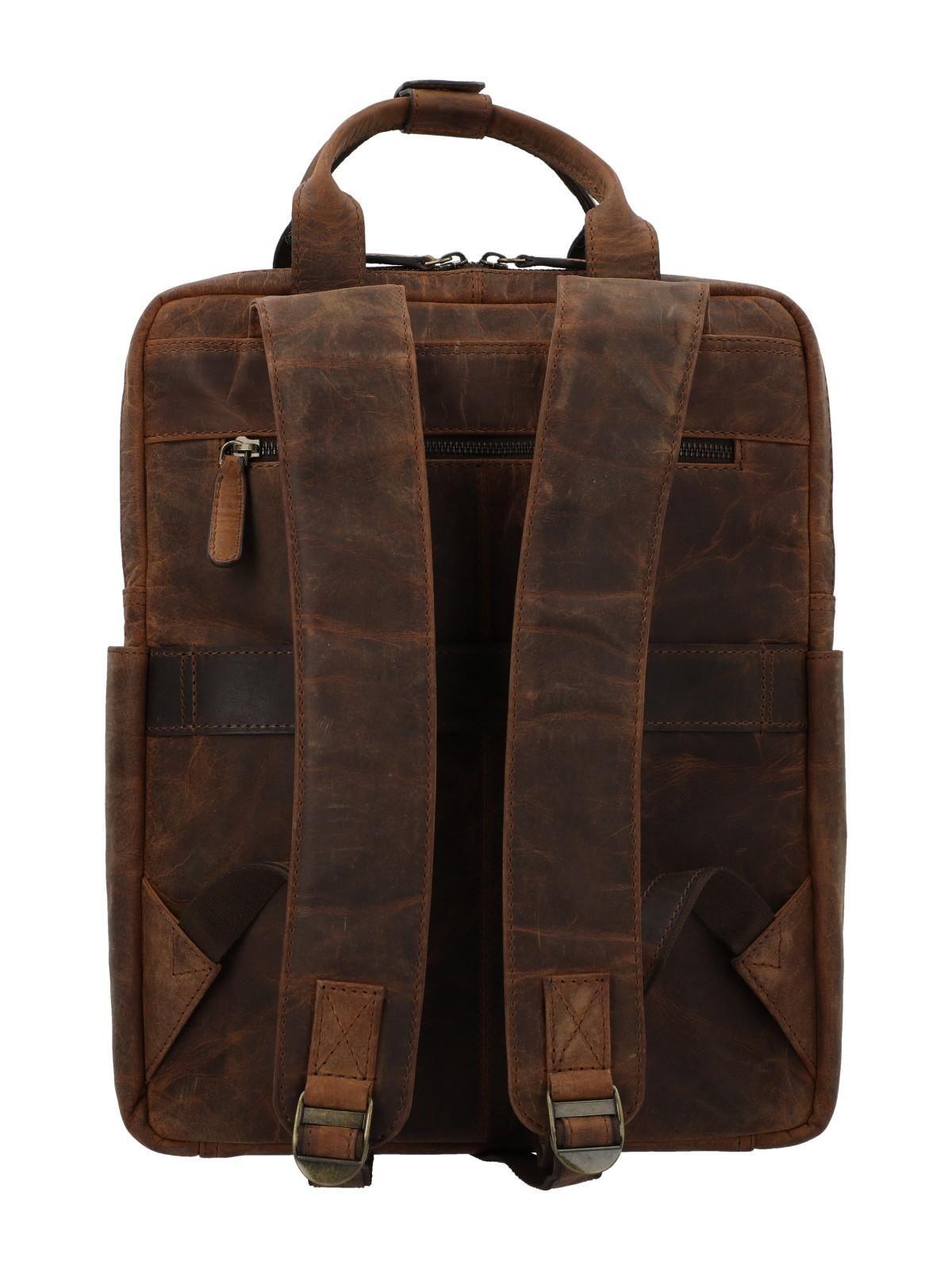 Mochila Cuero Unisex Oh Sainz Back Café-3