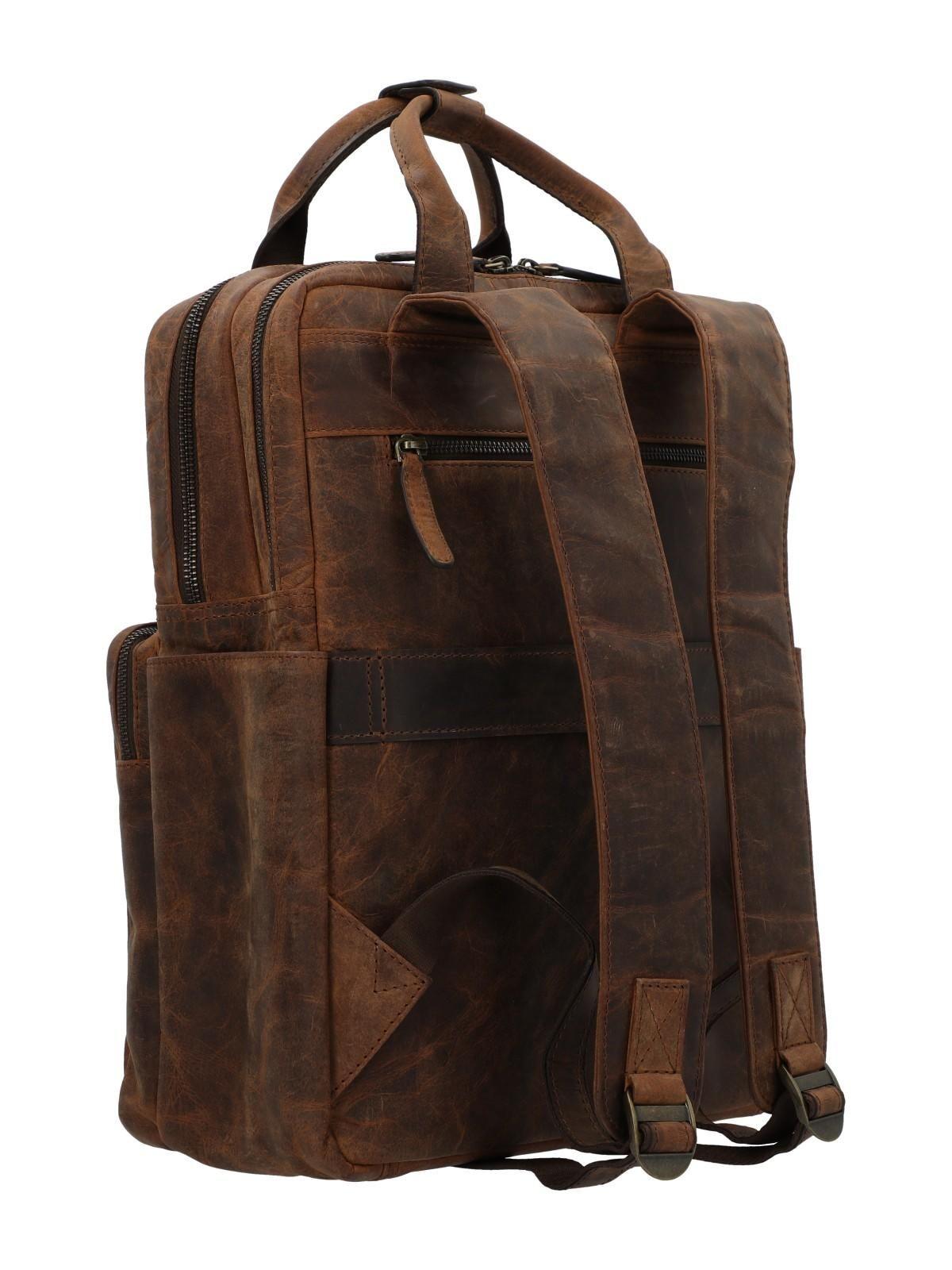 Mochila Cuero Unisex Oh Sainz Back Café-4