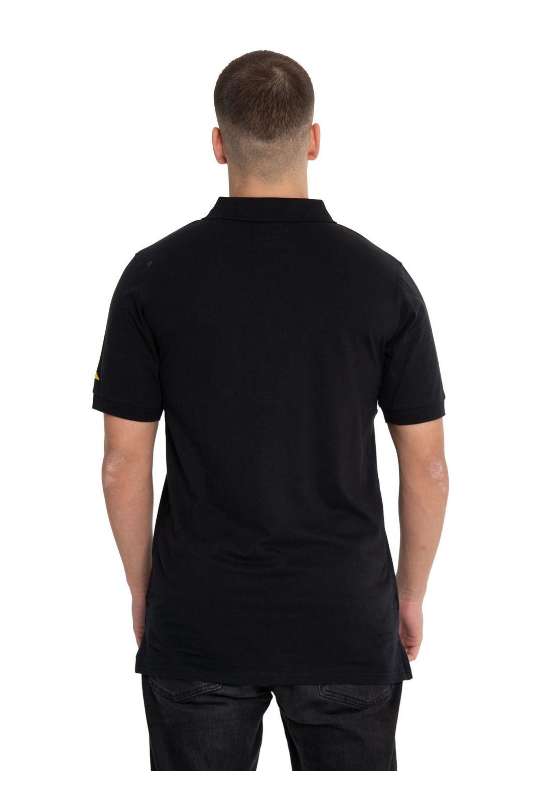 Polera Polo Hombre Cat Logo Jersey Polo Negro-3