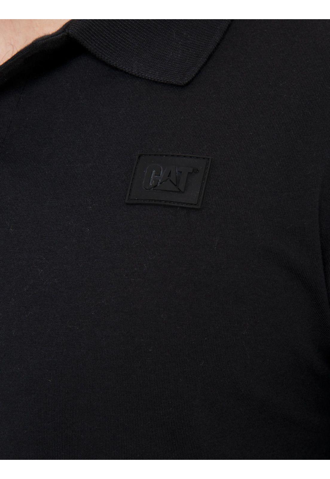 Polera Polo Hombre Cat Logo Jersey Polo Negro-4