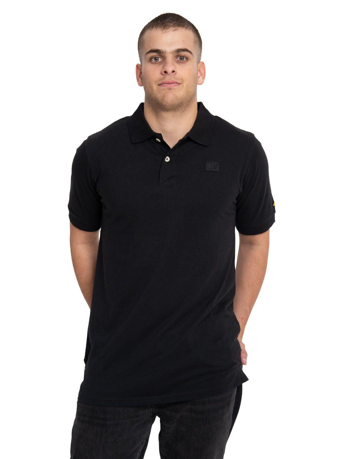 Polera Polo Hombre Cat Logo Jersey Polo Negro-0
