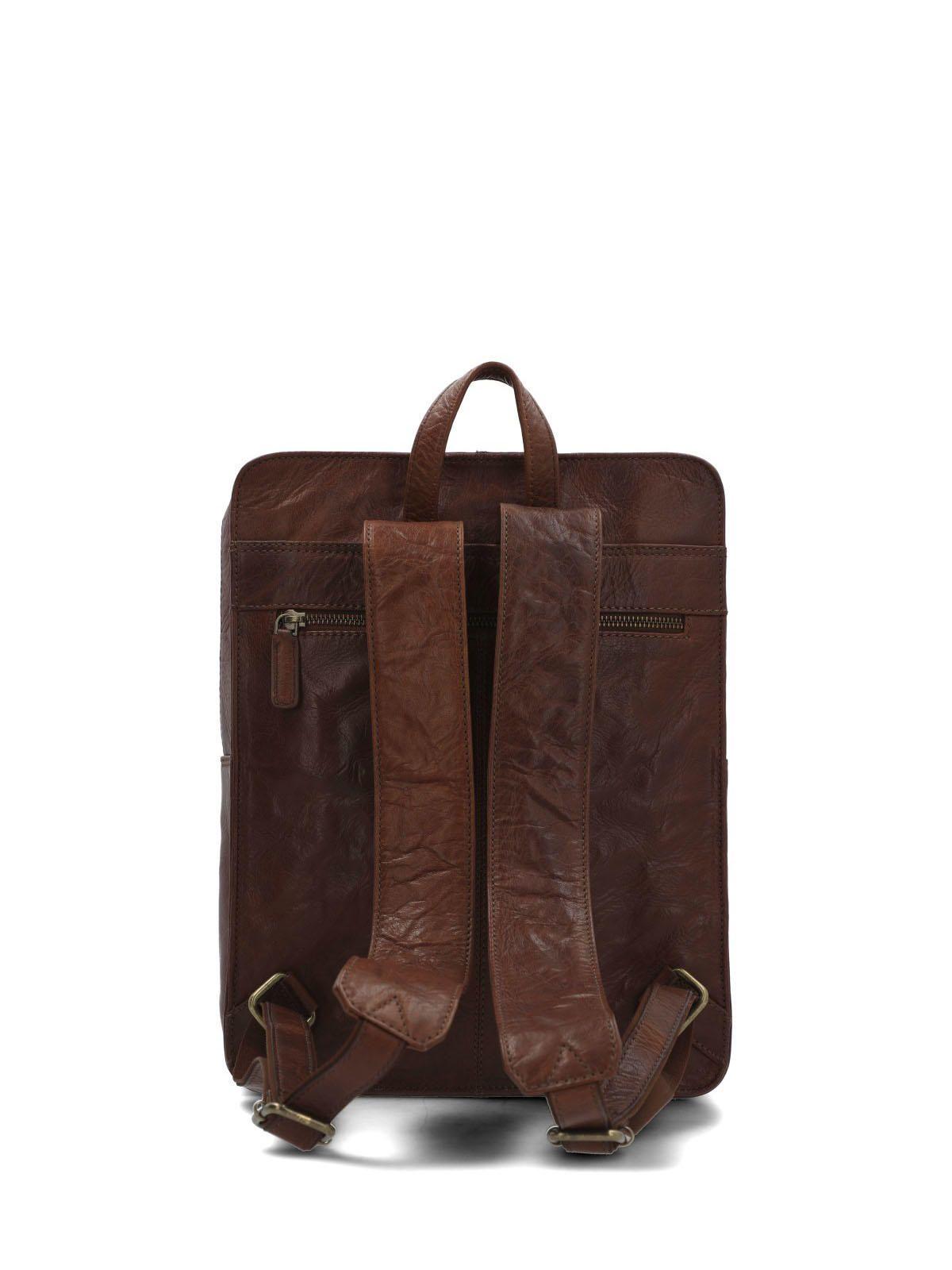 Mochila Cuero Hombre Vn George Back Café-2