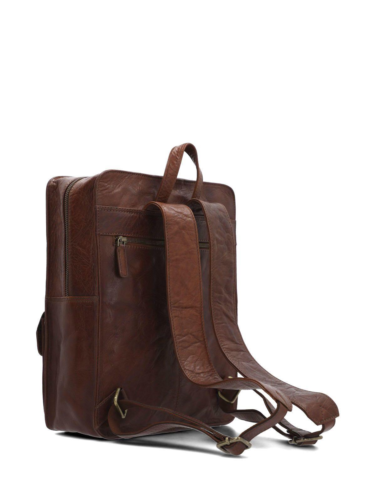 Mochila Cuero Hombre Vn George Back Café-3