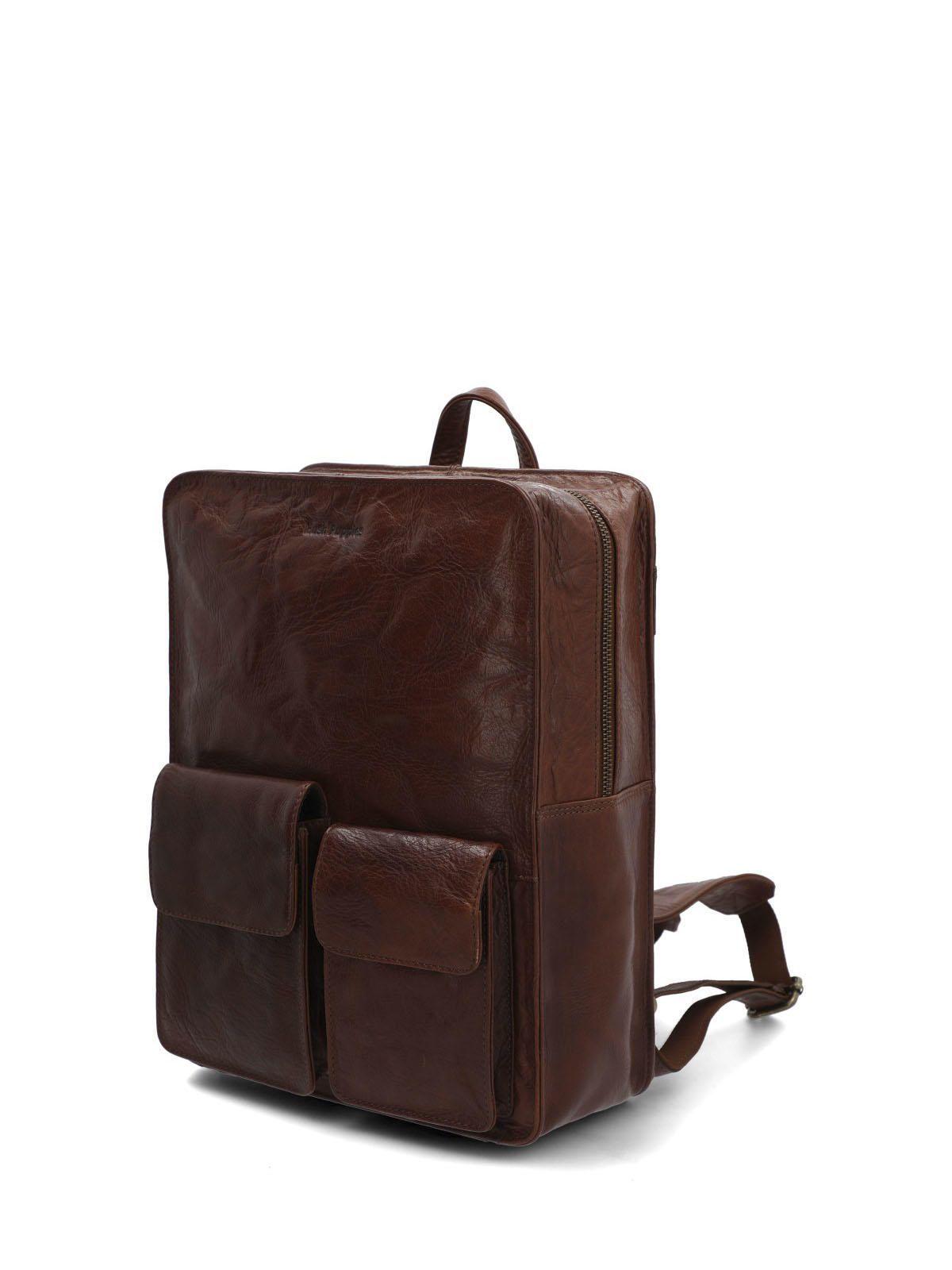 Mochila Cuero Hombre Vn George Back Café-1