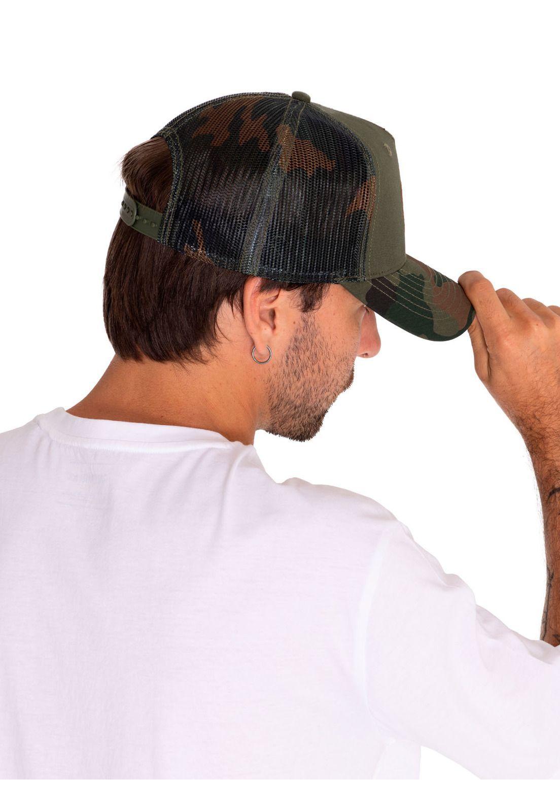 Jockey Hombre Logo Printed Mesh Trucker Verde-1