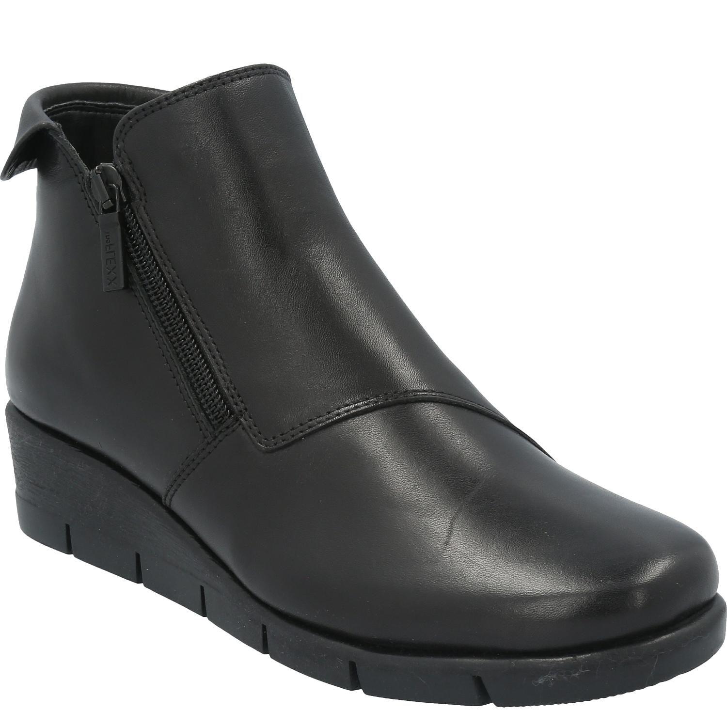 Botin Cuero Mujer Pan Pete Negro-0