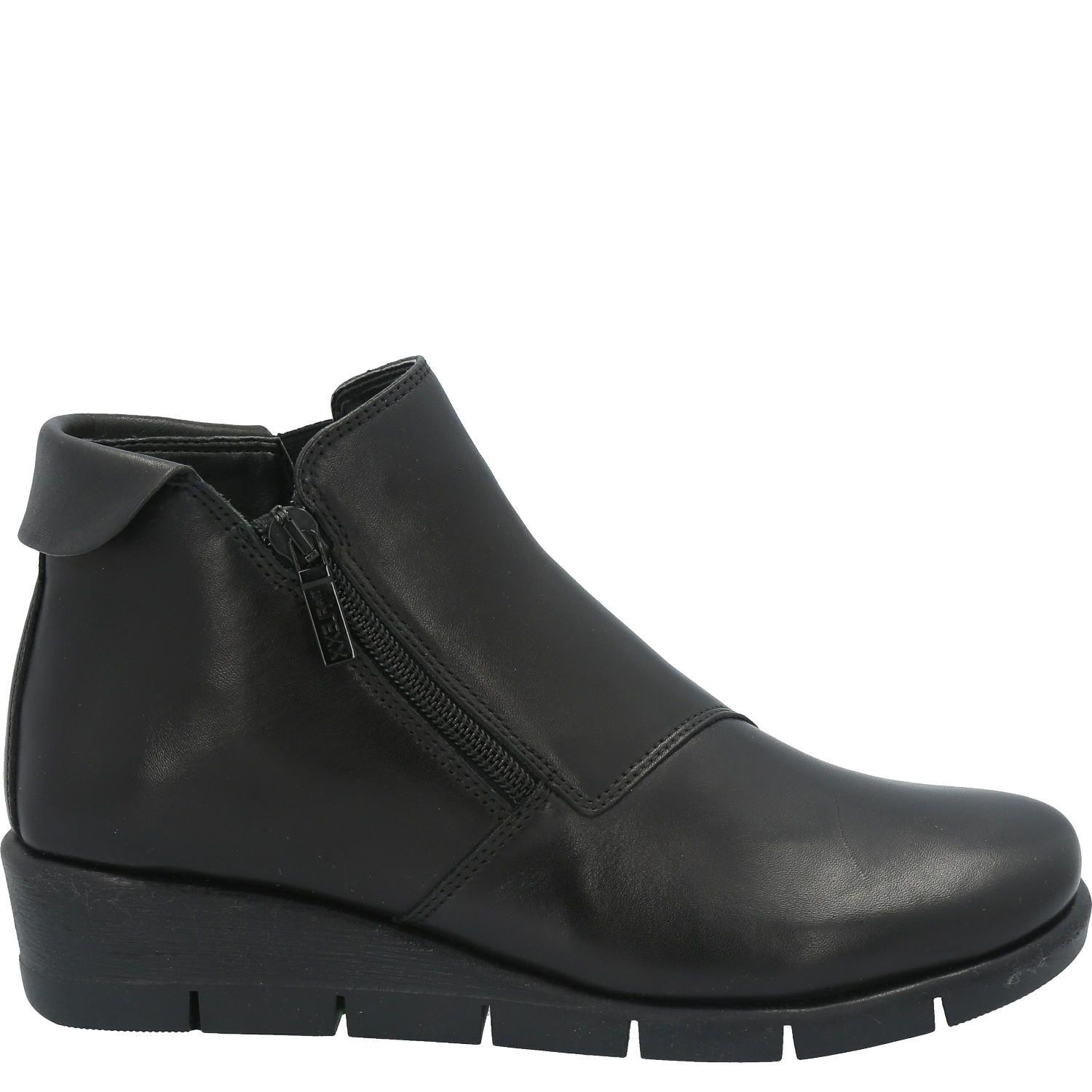 Botin Cuero Mujer Pan Pete Negro-1