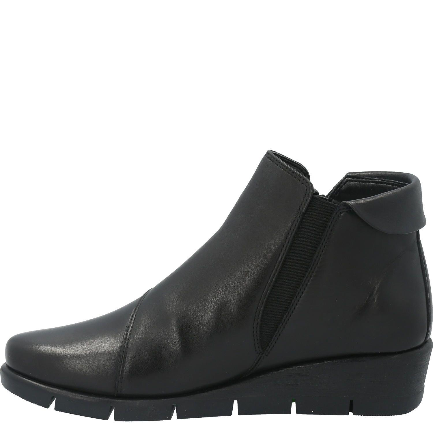 Botin Cuero Mujer Pan Pete Negro-3