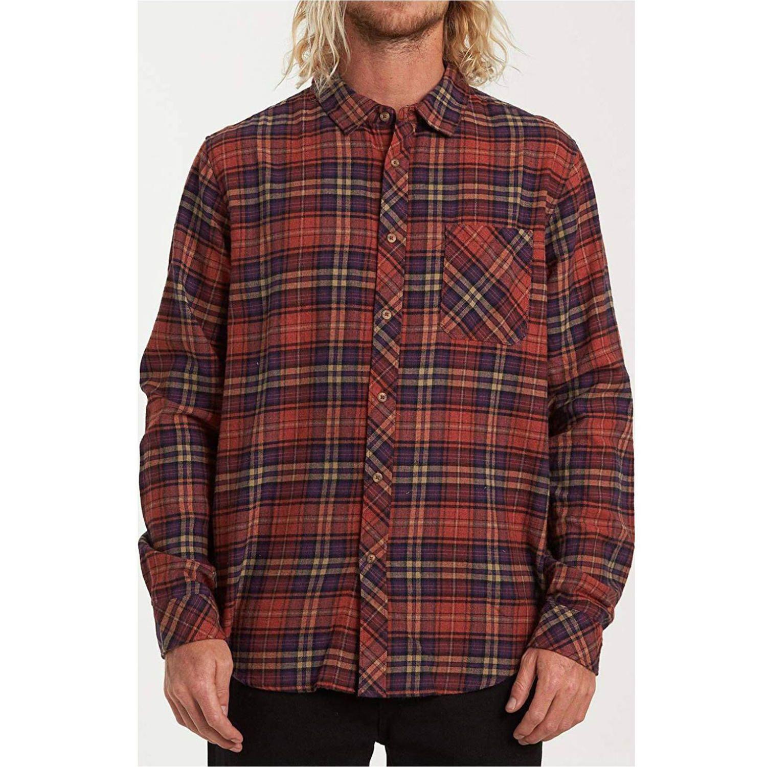 Camisa Hombre Freemont Flannel Burdeo-1