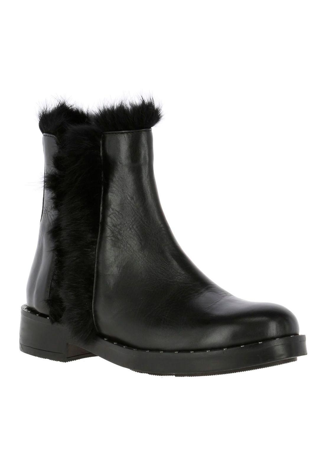 Botin Cuero Mujer Charles Negro-0