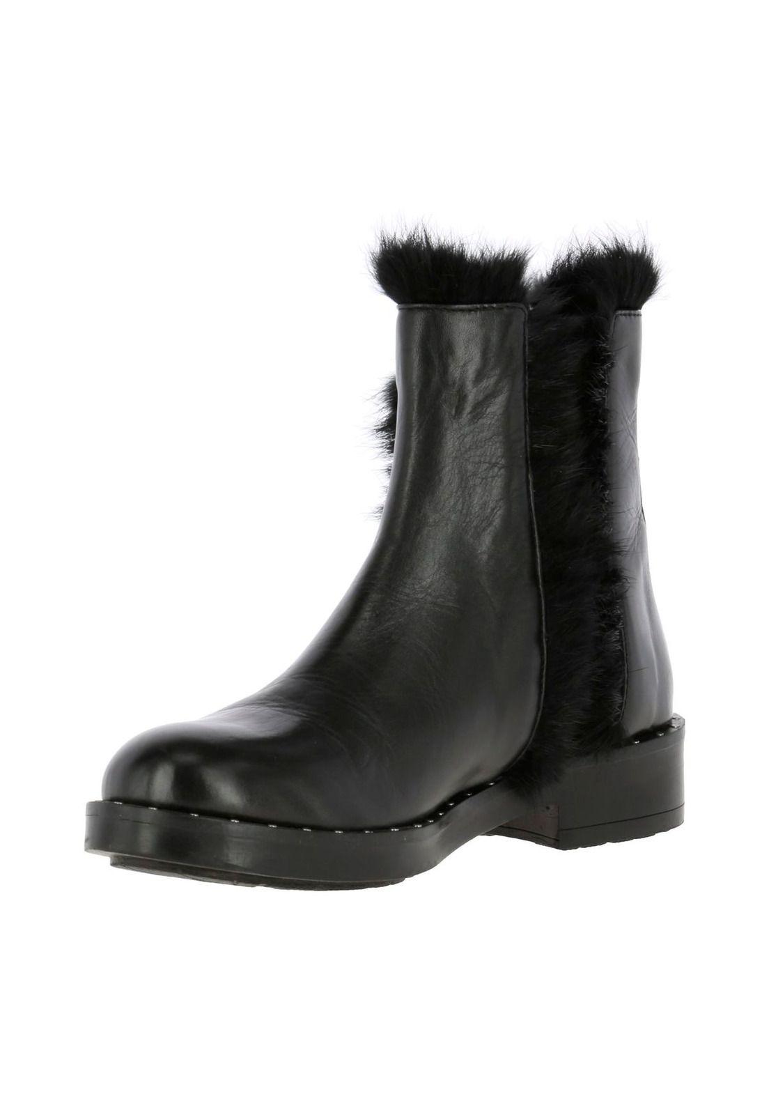 Botin Cuero Mujer Charles Negro-1