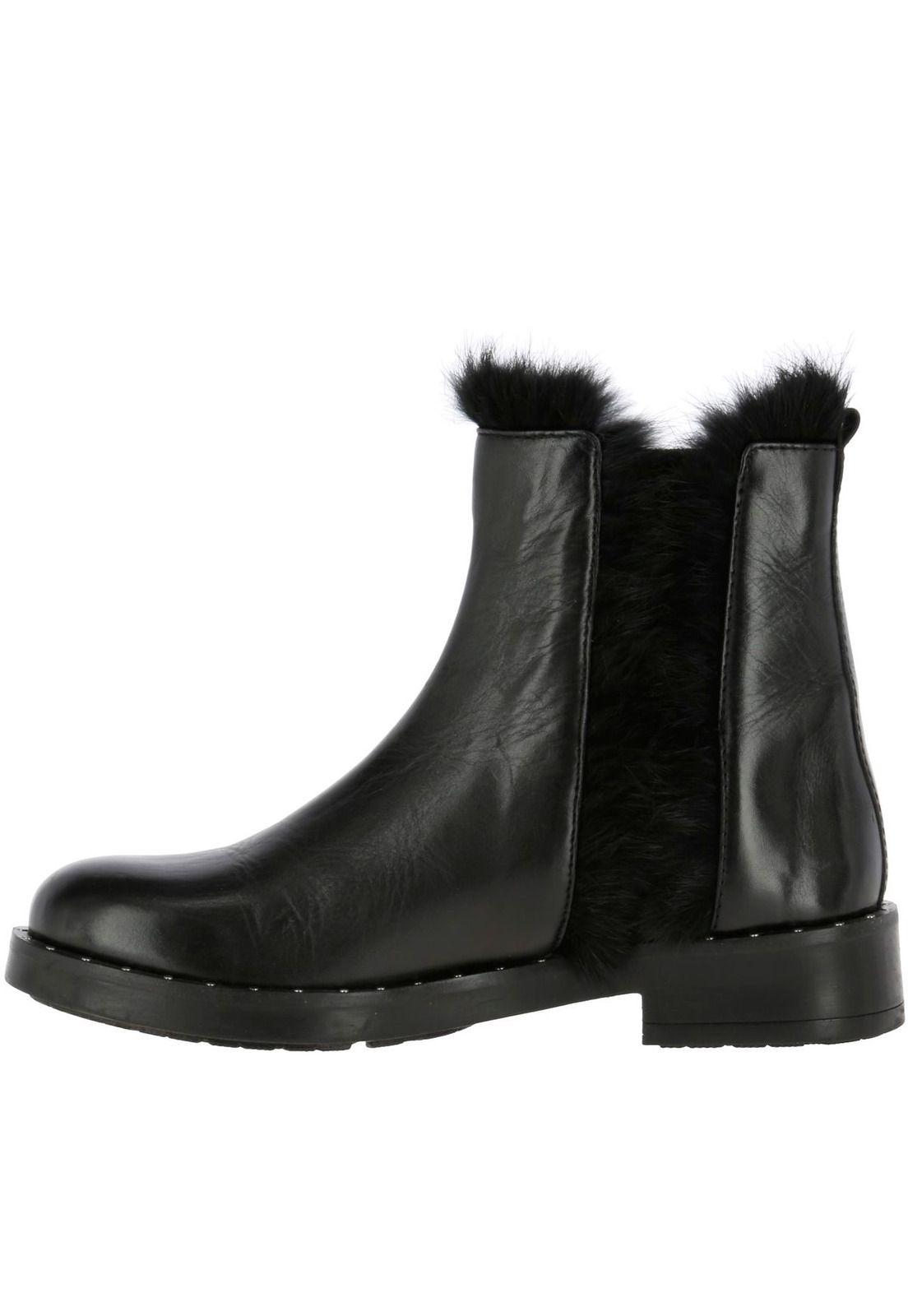 Botin Cuero Mujer Charles Negro-2