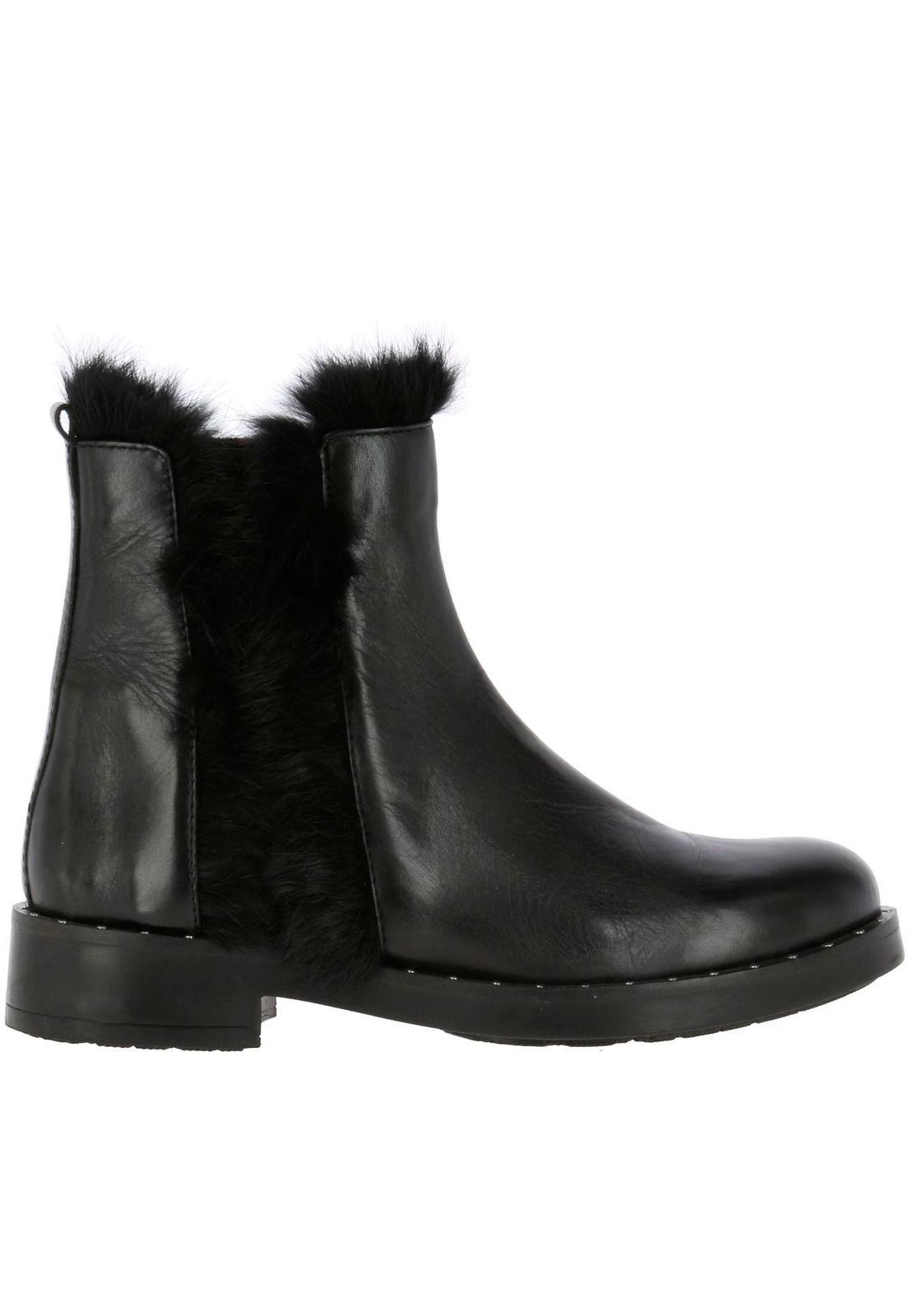 Botin Cuero Mujer Charles Negro-3