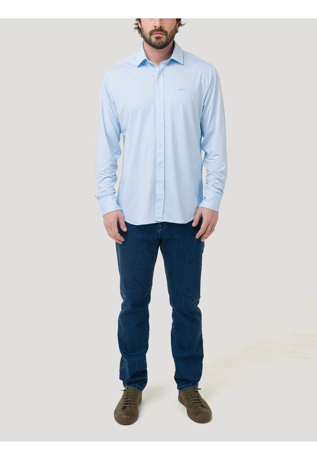 Camisa Fibras Recicladas Hombre Sports Azul-8