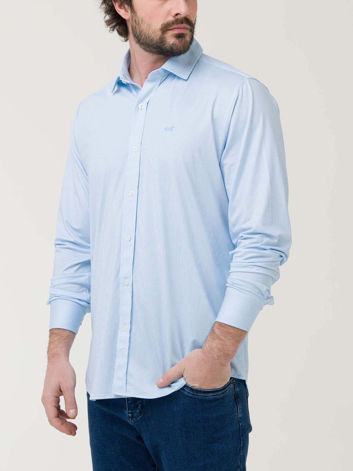 Camisa Fibras Recicladas Hombre Sports Azul-5