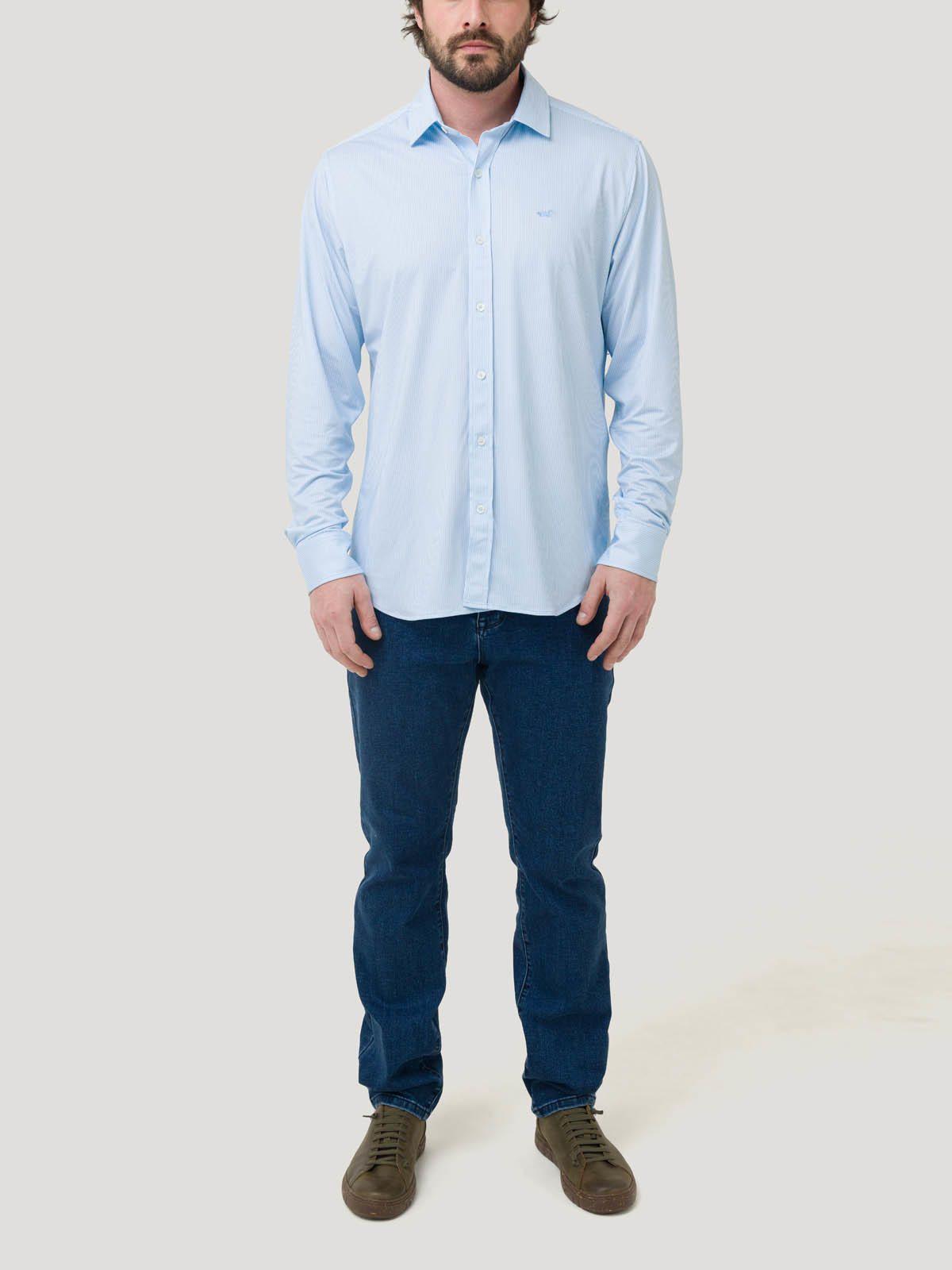 Camisa Fibras Recicladas Hombre Sports Azul-8