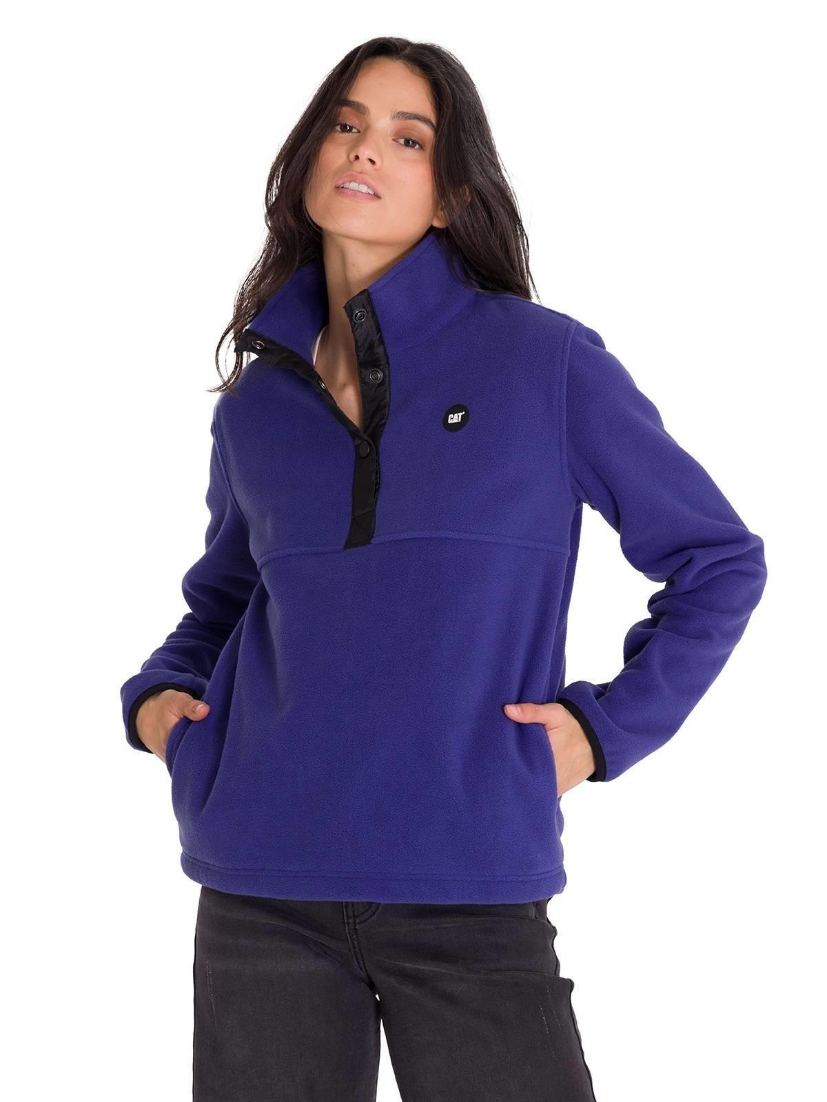 Polar Fleece Half Snap Mujer Azul-0