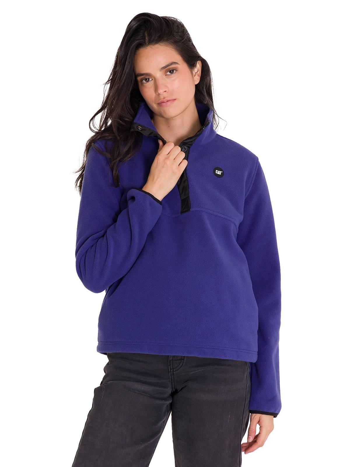Polar Fleece Half Snap Mujer Azul-1