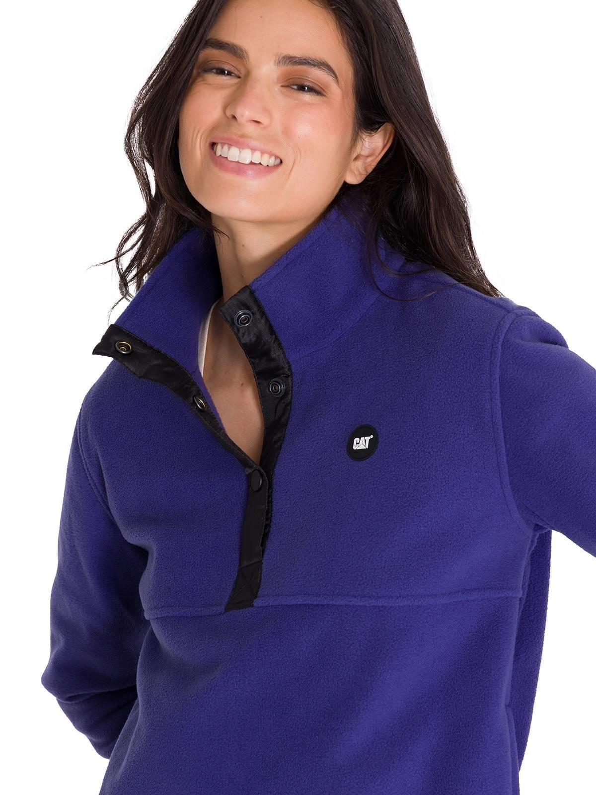 Polar Fleece Half Snap Mujer Azul-4