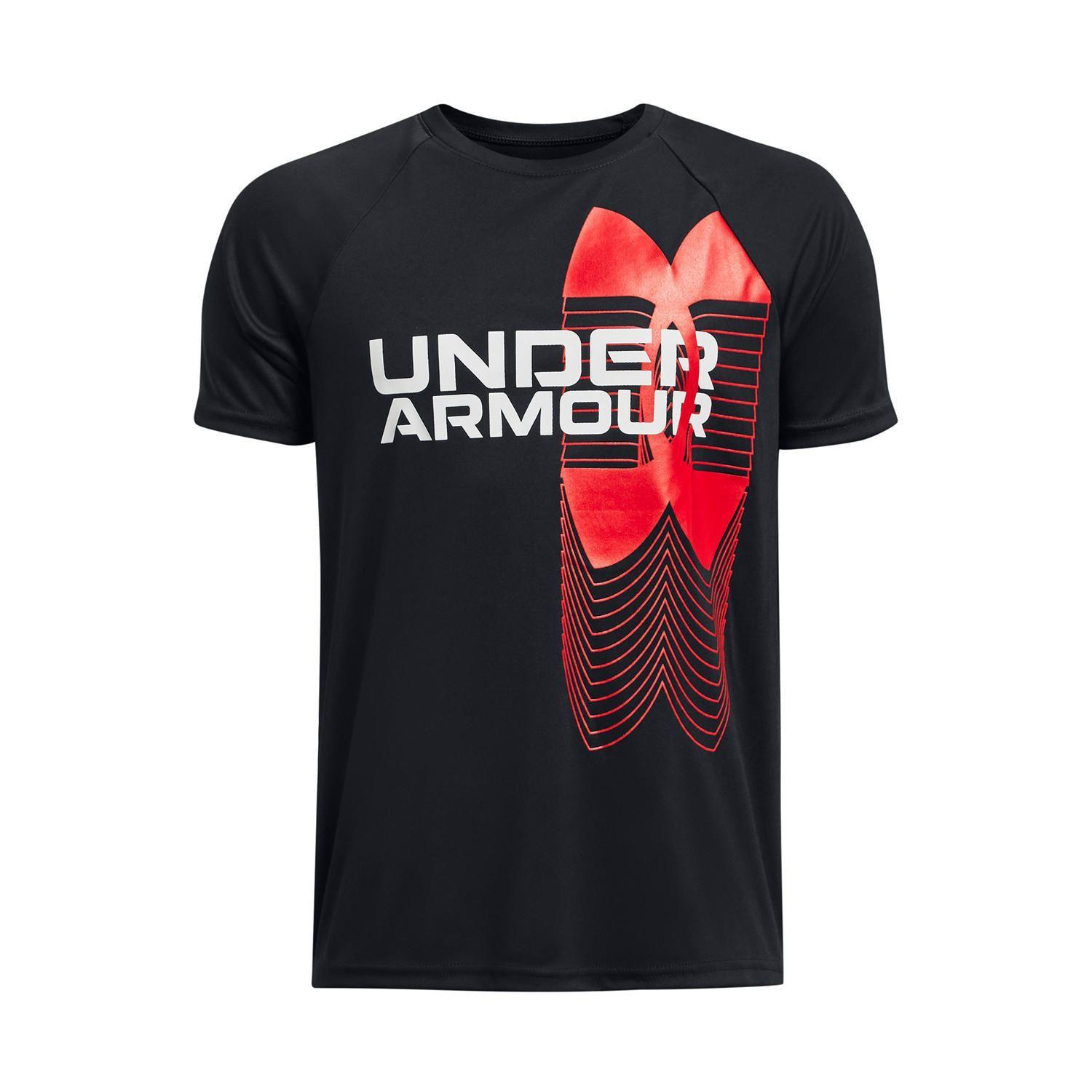 Polera manga corta UA Velocity niño Negro-0