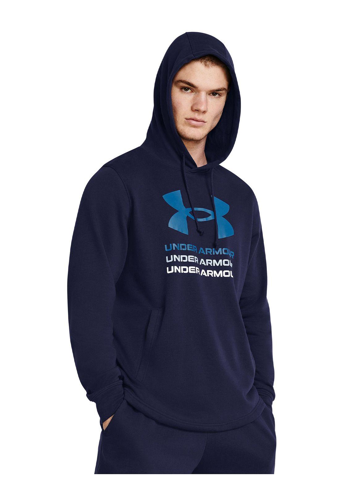 Polerón UA Rival Terry Azul para hombre-3