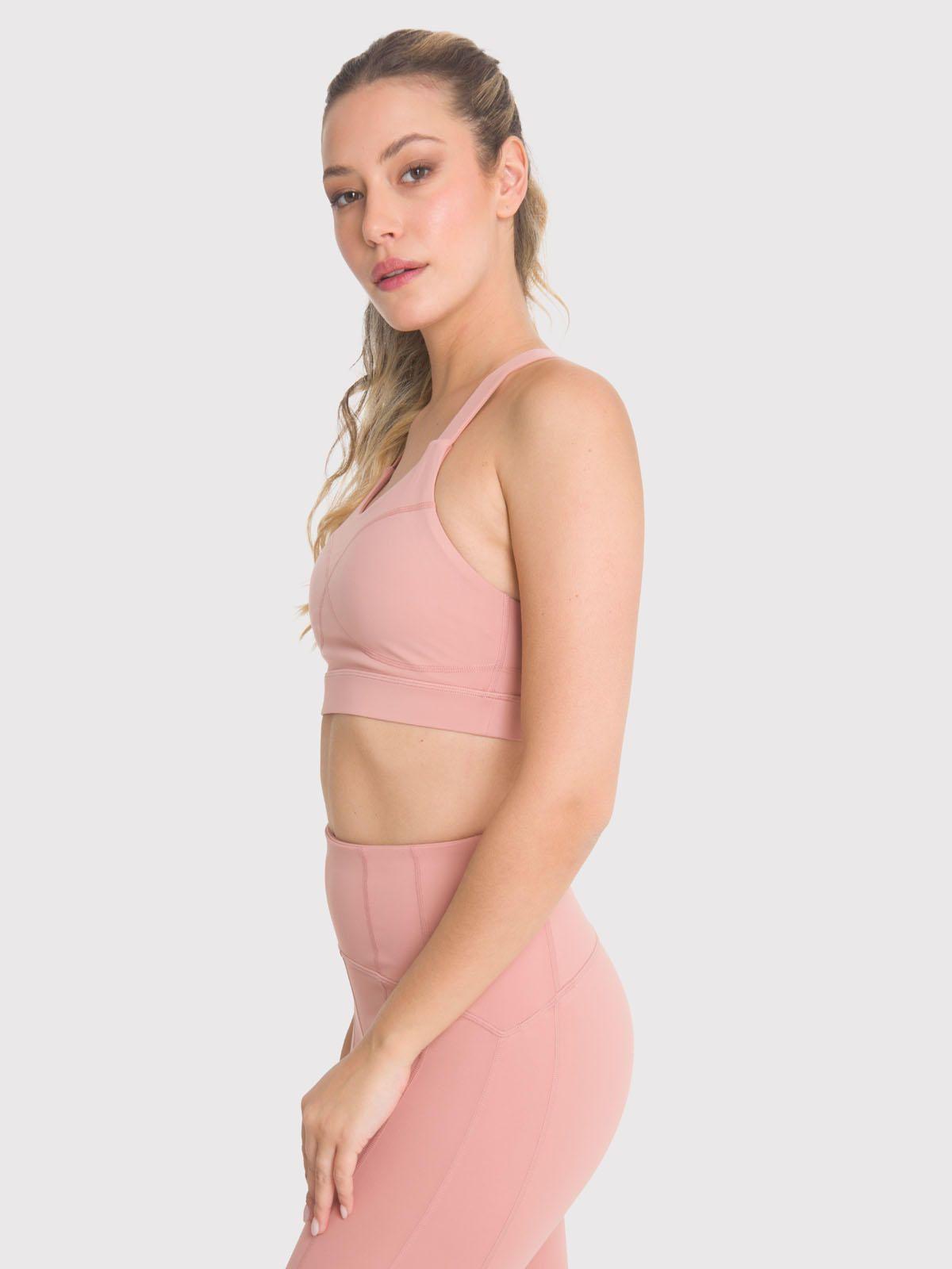Peto deportivo Mujer Hight Support Palo Rosa-3