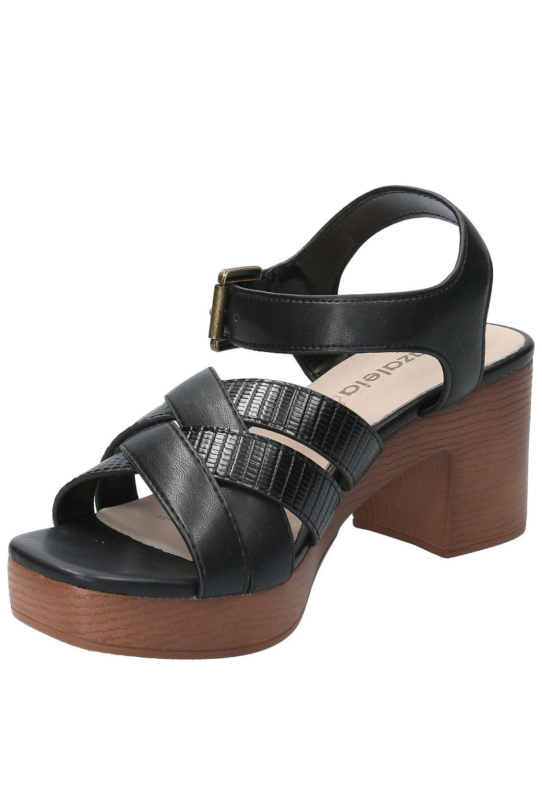 Sandalia Clara 1 Negro Mujer-4