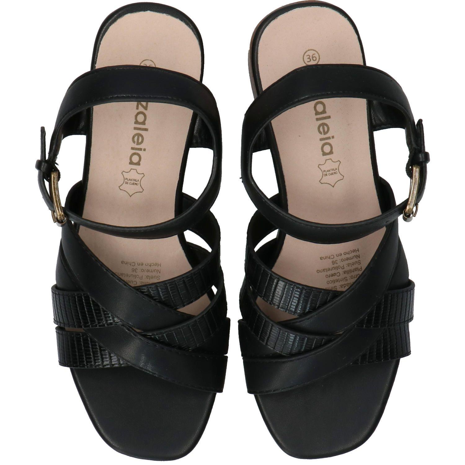 Sandalia Clara 1 Negro Mujer-7