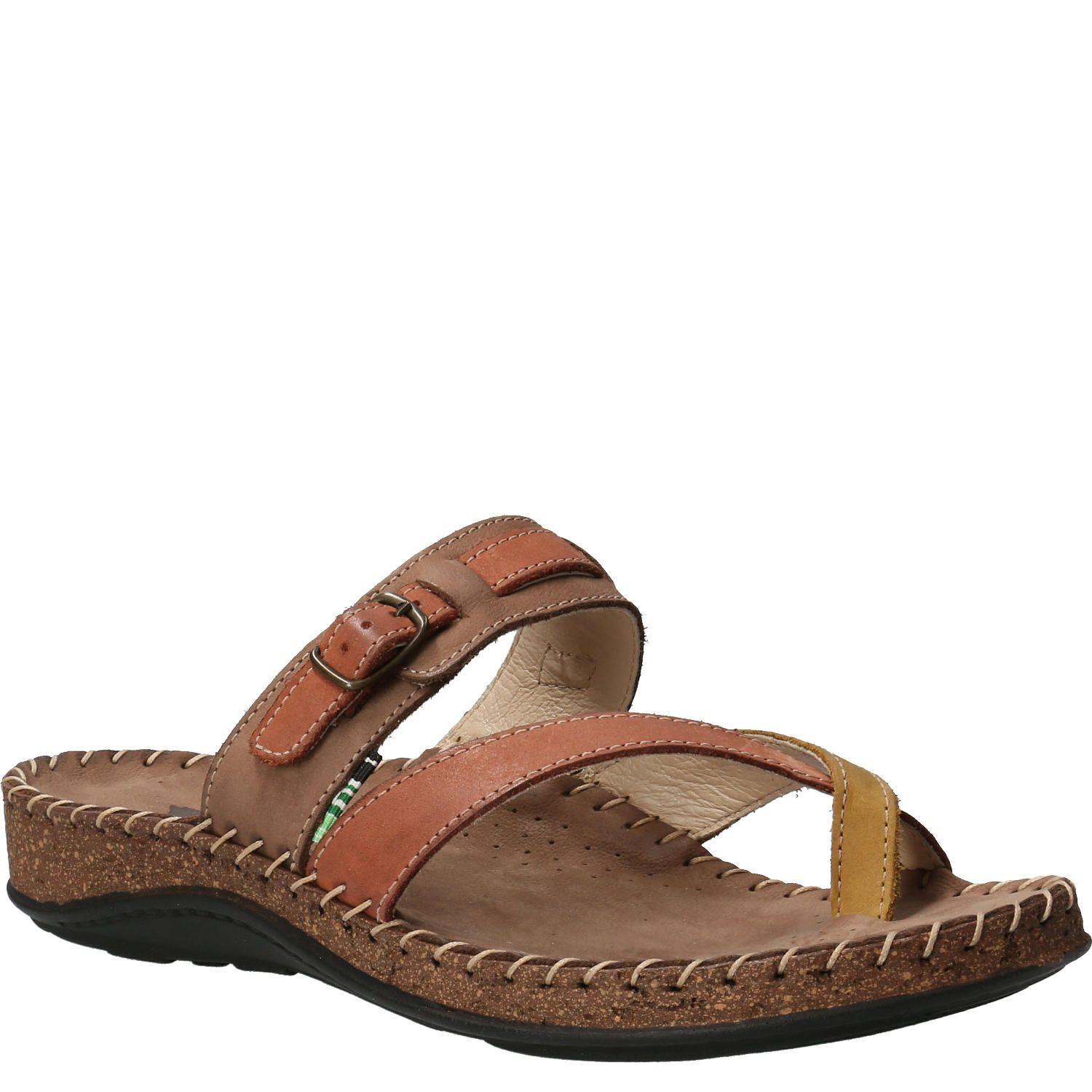 Sandalia Cuero Mujer Paradise Café-1