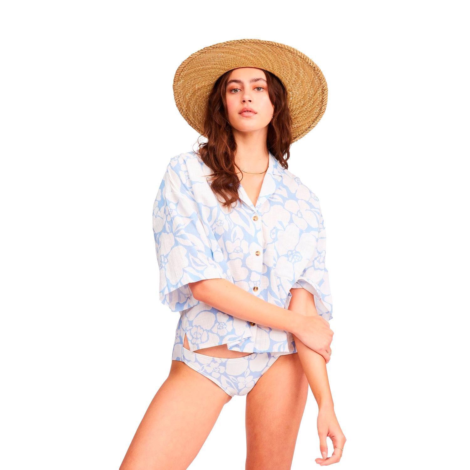 Blusa M/C Mujer All Good Celeste-0