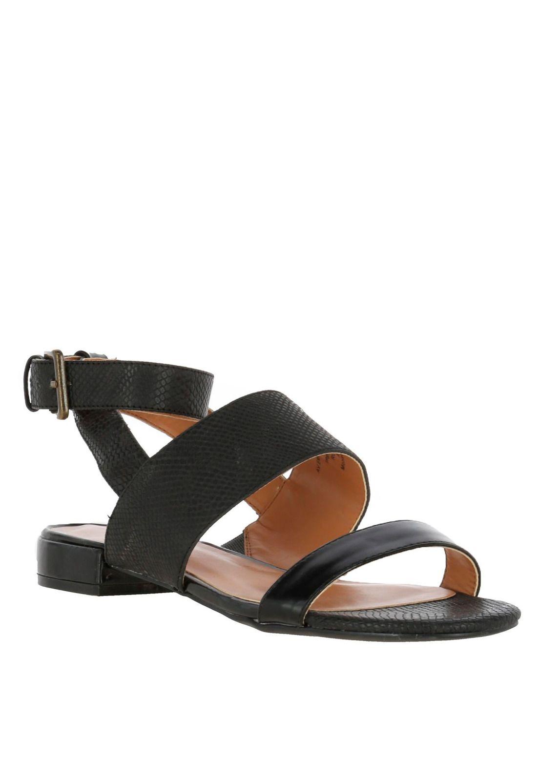 Sandalia Cuero Wishwell Negro Mujer-0