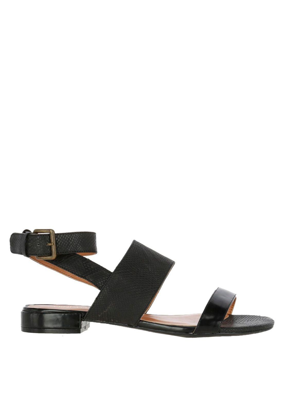 Sandalia Cuero Wishwell Negro Mujer-1