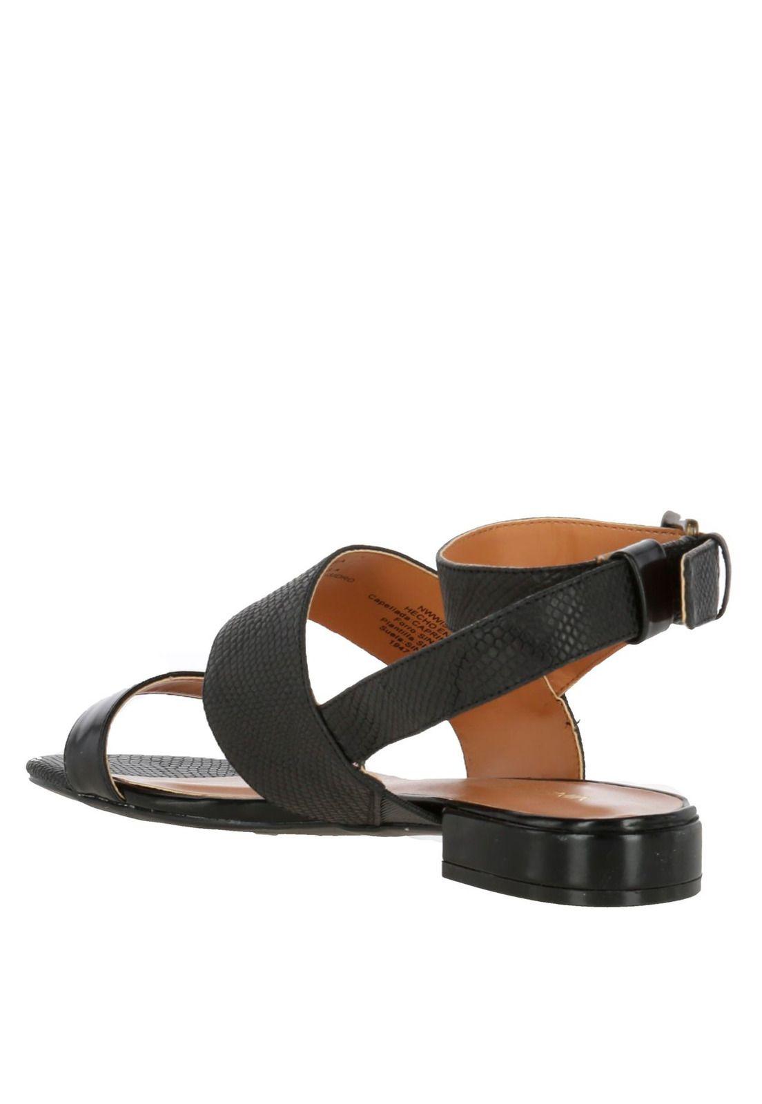 Sandalia Cuero Wishwell Negro Mujer-4