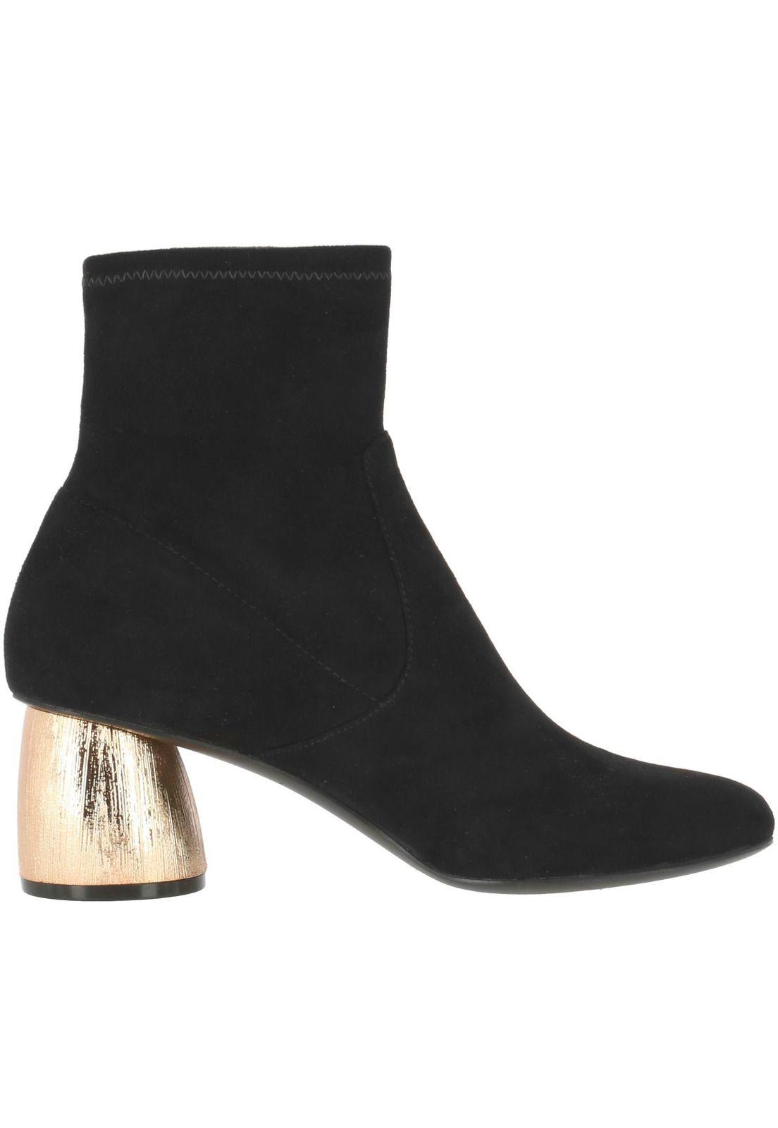 Botin Mujer Cuero Met Negro-3