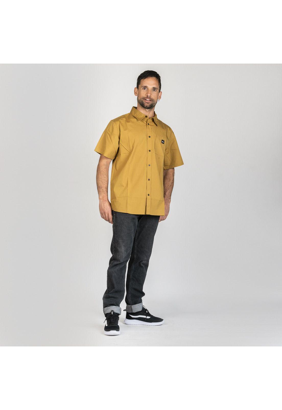 Camisa M/C Hombre Puelo Cafe-1