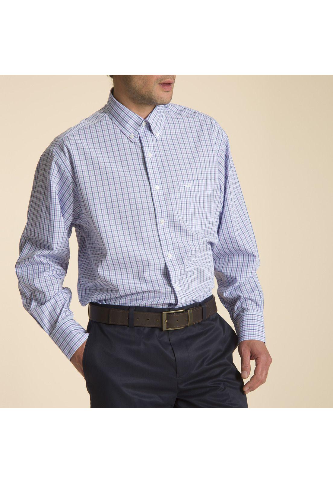 Camisa libre de arrugas Azul Rockford-1