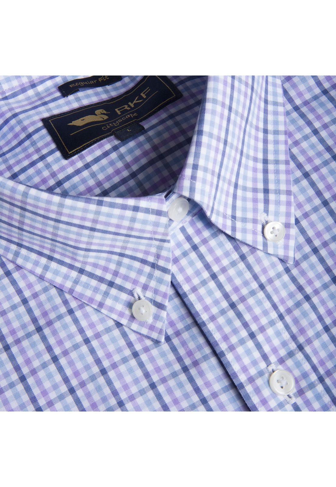 Camisa libre de arrugas Azul Rockford-3