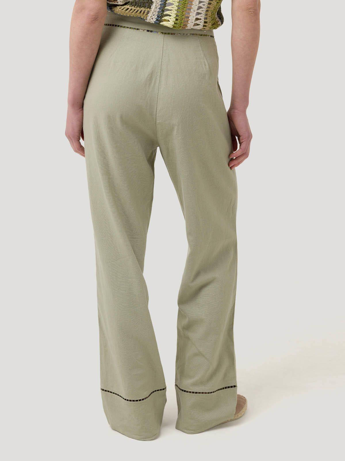 Pantalón Lino Orgánico Mujer Mekong Verde -5
