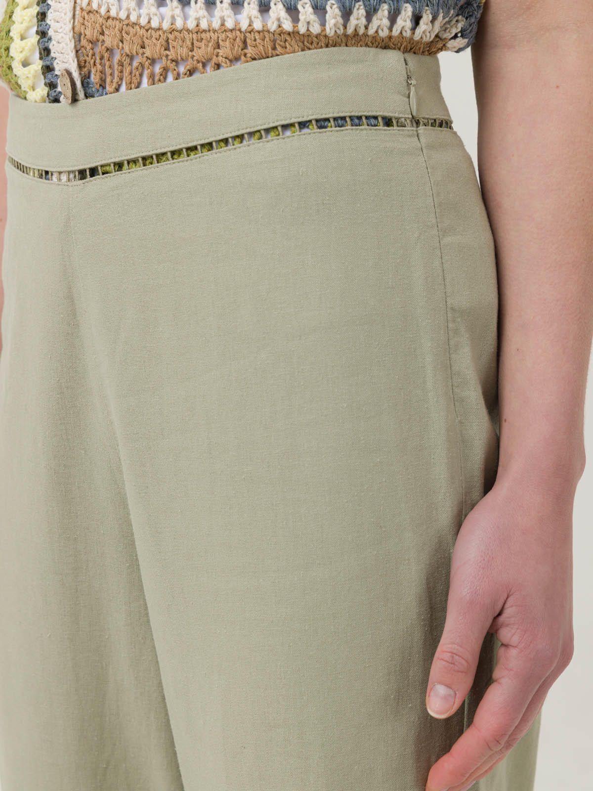 Pantalón Lino Orgánico Mujer Mekong Verde -6