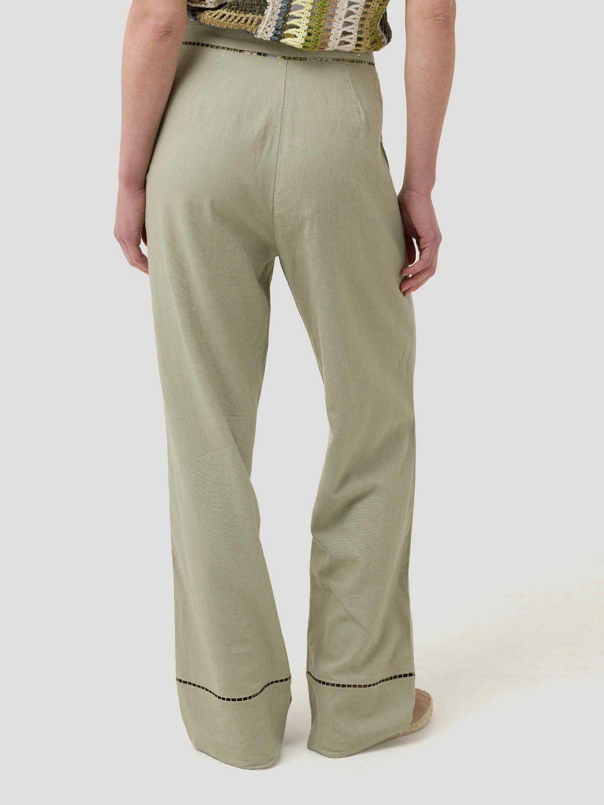 Pantalón Lino Orgánico Mujer Mekong Verde -5
