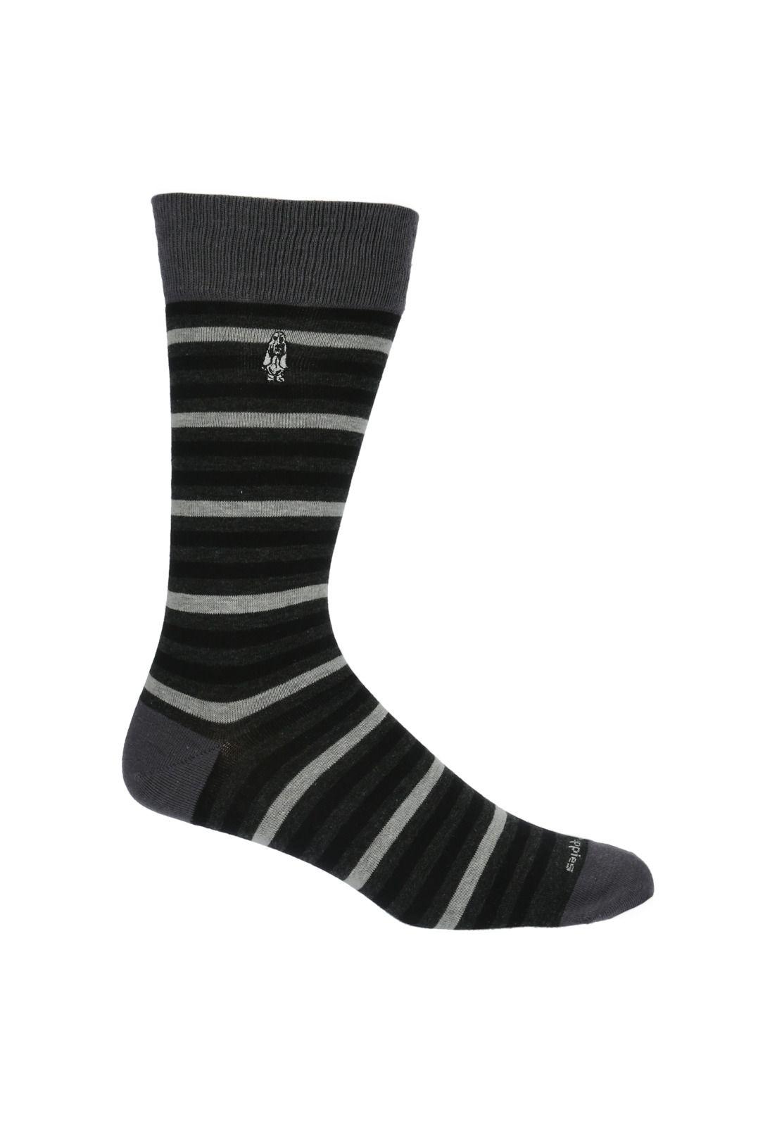 Pack Calcetín Algodón Hombre Stripe Negro-0