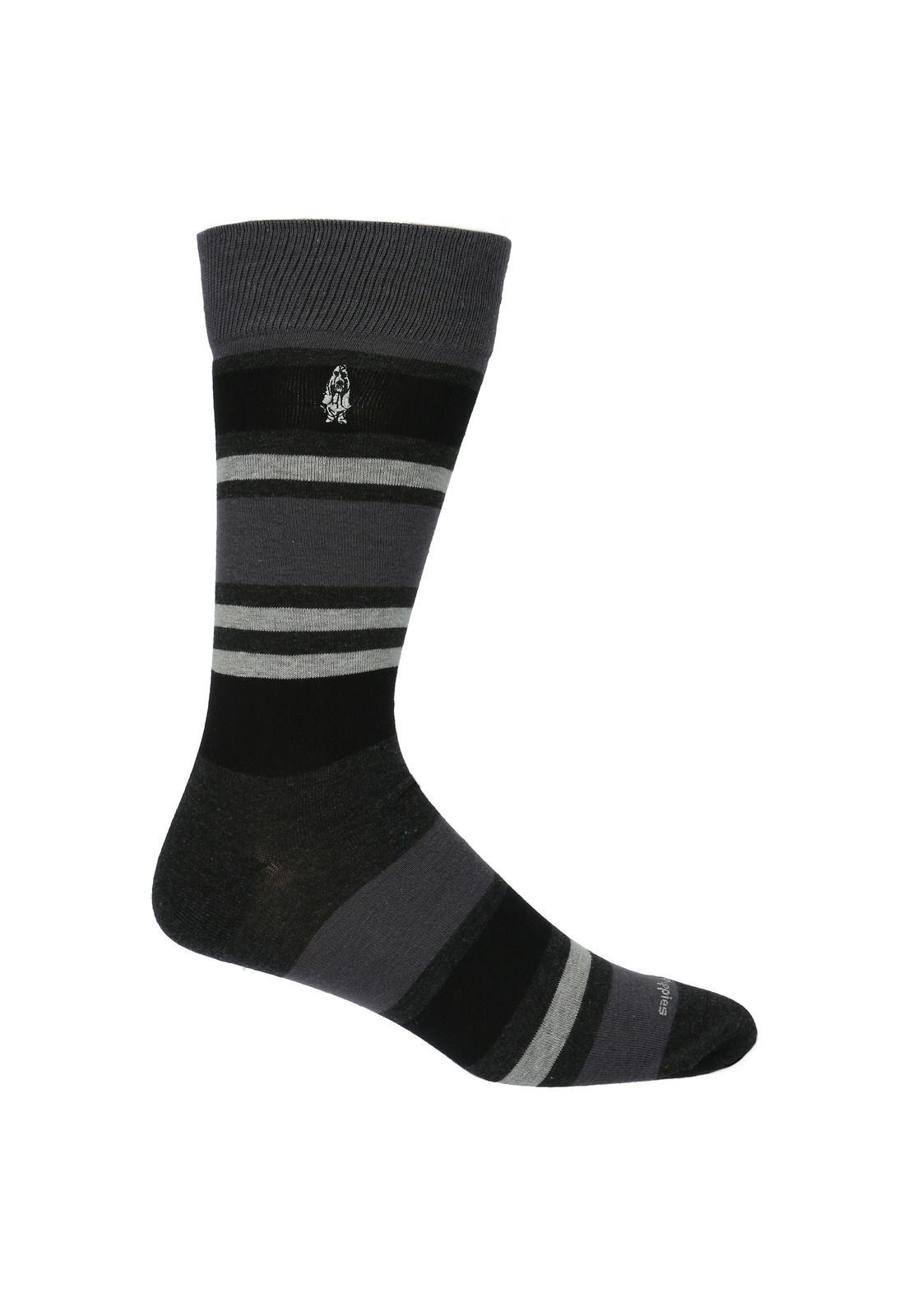 Pack Calcetín Algodón Hombre Stripe Negro-2